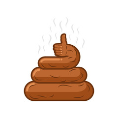 Shit thumbs up. Poop thumb up. Vector illustration