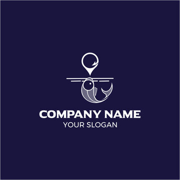 Fish and map logo design