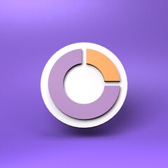 Round bar chart. 3d render illustration.