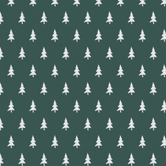 Seamless pattern with christmas trees for banner, cards, wrapping paper and more. Vector illustrated.