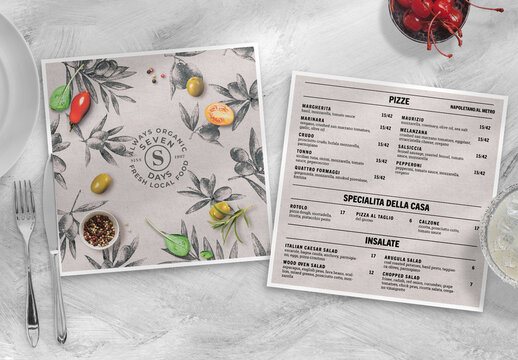 Square Restaurant Menu Template