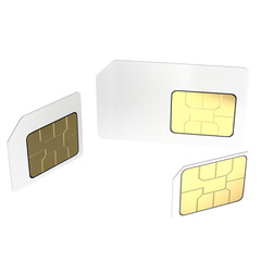 3d rendering illustration of some SIM cards