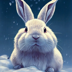 a cute gray baby rabbit