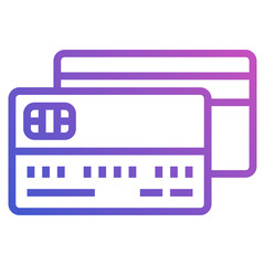 Credit Card line gradient icon. Can used for digital product, presentation, UI and many more.