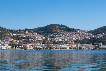 Naklejka na ściany i meble Pythagorio fishe town in Samos, a marvelous island in the Greek Aegean sea