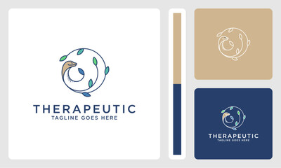 natural health pharmacy snake logo template