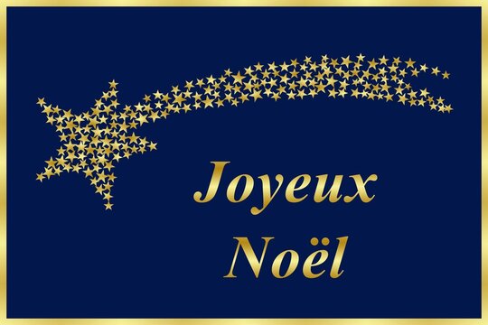 Feliz Navidad con estrella fugaz en franc&eacute;s