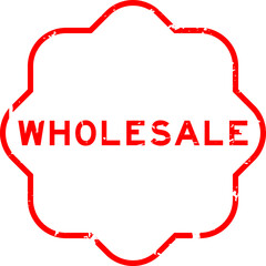 Fototapeta premium Grunge red wholesale word rubber seal stamp on white ckground