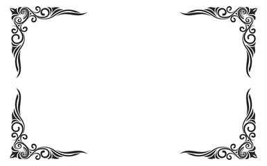 Vintage decorative frame. Filigree corner. Ornate border