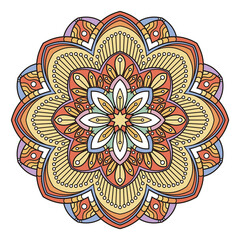 Yoga ornament. Oriental radial pattern. Meditation symbol