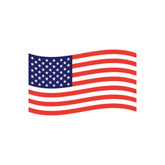 American flag Icon. Vector graphics