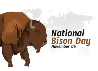 vector graphic of national bison day good for national bison day celebration. flat design. flyer design.flat illustration. © Jayadiudara
