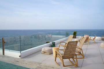 roof top swimming pool terrace with sea view