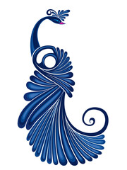 Abstract decorative  peacock logo design