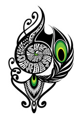 Peacock Feathers Vector Logo Design. Vector illustration