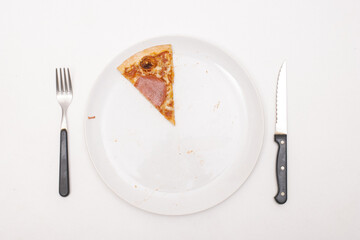 One eighth - Pizza pieces series as illustration of division in maths, isolated on white