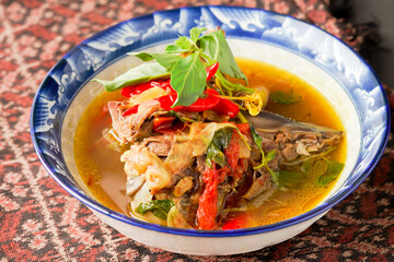 Fish curry. One of the typical foods of the Bugis Makassar, Indonesia.