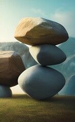 Zen balance stones