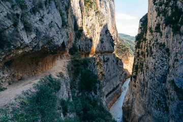 Summer in Congost de montrebei gorge in Spain Catalunya. High quality photo