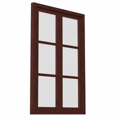 3d rendering illustration of a six panel double window