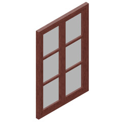 3d rendering illustration of a six panel double window