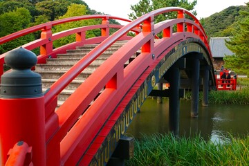 red bridge over water