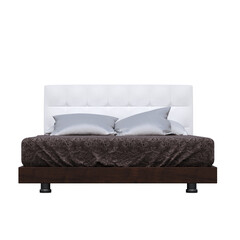 bed isolate on a transparent background, interior furniture, 3D illustration, cg render