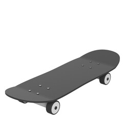 3d rendering illustration of a skateboard