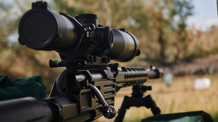 The bolt action of a sniper rifle in competitive games