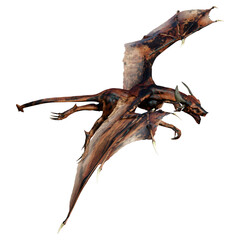 3D Rendering Fairy Tale Dragon on White
