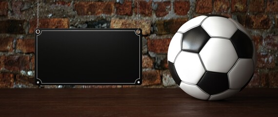 Naklejka premium Black Sign Classic Football