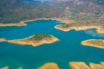 A beautiful lake with islands and peninsulas - Lake Rama in Bosnia and Herzegovina
