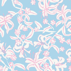 Tropical Floral Seamless Pattern Design Background