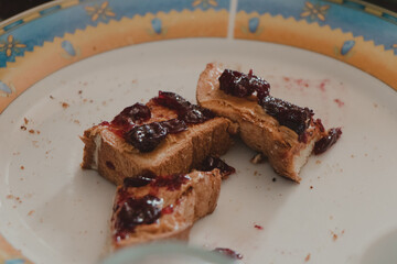 leftover toast on plate