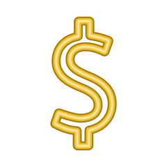 3D gold dollar symbol Golden coin icon Money design Currency sign in gold Vector illustration Isolated on white background
