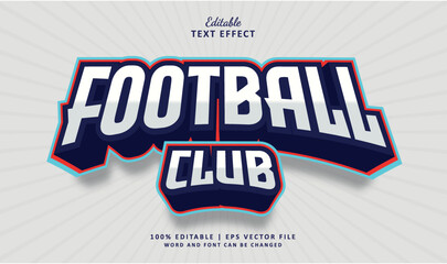 Football Club editable text effect style vector