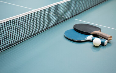 Two rackets for table tennis, ping pong, competition - obrazy, fototapety, plakaty