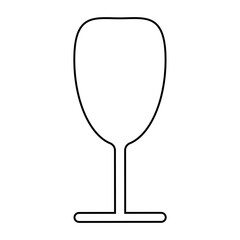 Simple black line shape of an empty wine glass