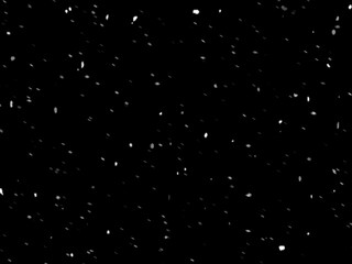 falling white snowflakes on a black background. overlay layer