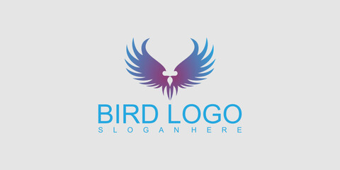 Simple bird logo design with unique concept premium vector