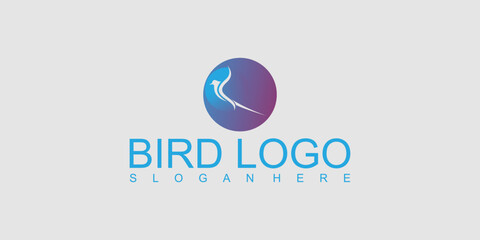 Simple bird logo design with unique concept premium vector