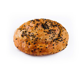 Fresh twisted bun with sesame seeds