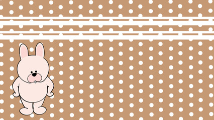standing chibi bunny kid cartoon background. illustration in vector format