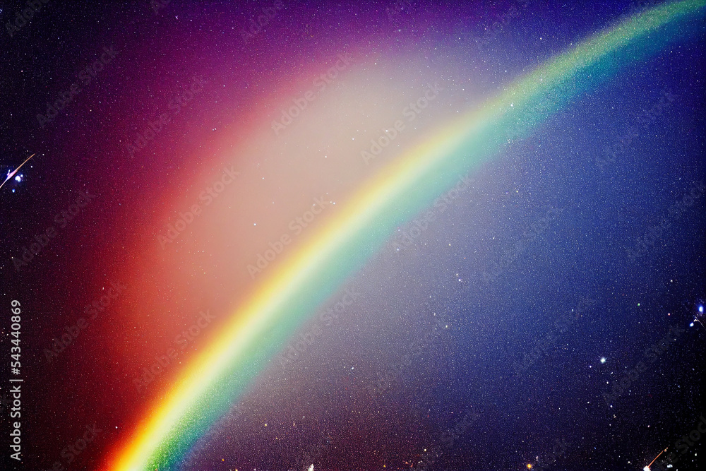 Wall mural rainbow bridge in space