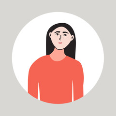 Pallor, health problems concept. Woman with very pale skin symptom of diabetes or anemia. Flat vector medical illustration - obrazy, fototapety, plakaty