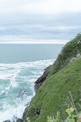 Sea waves crashing against the rocks