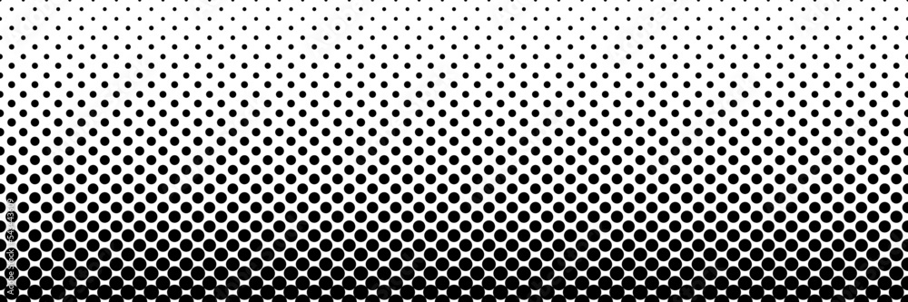 Poster horizontal black halftone of circle design for pattern and background.