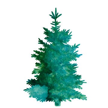 silhouette green christmas tree design isolated vector
