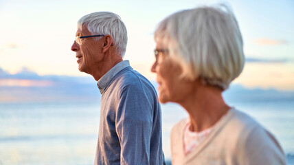 Fototapeta na wymiar Senior couple on the beach