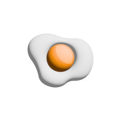 Fried egg 3d